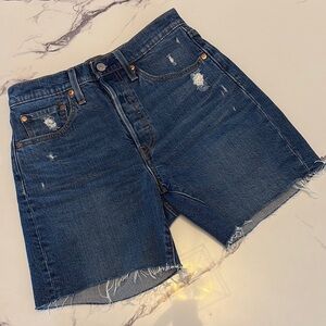 LEVI’S 501 Mid Thigh Shorts Dark Wash